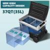 imageEUHOMY 12 Volt Refrigerator 37QT35L Electric Cooler Portable Freezer 12V24V DC 110240V AC 12V Fridge 468 12V Cooler with Wheels ampamp 2 Baskets for Travel Truck Boat CampingRefrigerator