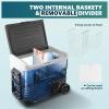 imageEUHOMY 12 Volt Refrigerator 37QT35L Electric Cooler Portable Freezer 12V24V DC 110240V AC 12V Fridge 468 12V Cooler with Wheels ampamp 2 Baskets for Travel Truck Boat CampingRefrigerator