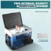 imageEUHOMY 12 Volt Refrigerator 37QT35L Electric Cooler Portable Freezer 12V24V DC 110240V AC 12V Fridge 468 12V Cooler with Wheels ampamp 2 Baskets for Travel Truck Boat CampingRefrigerator