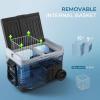 imageEUHOMY 12 Volt Refrigerator 37QT35L Electric Cooler Portable Freezer 12V24V DC 110240V AC 12V Fridge 468 12V Cooler with Wheels ampamp 2 Baskets for Travel Truck Boat CampingRefrigerator