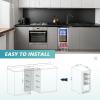 imageEUHOMY 15 Inch Beverage Refrigerator Cooler Under Counter 127 Cans Beverage Fridge Builtin or Freestanding with Glass Door LED Light Beer Fridge for Soda Water Wine  Home Kitchen Bar