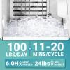 imageEUHOMY 15quot W Commercial Under Counter Ice Maker Machine 100 LbDay AutoCleaning ampamp 24H Timer Gravity DrainageStainless Steel Builtin Freestanding Ice Maker 24 Lb Bin Ideal for Commercial ampamp HomeSilver