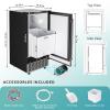 imageEUHOMY 15quot W Commercial Under Counter Ice Maker Machine 100 LbDay AutoCleaning ampamp 24H Timer Gravity DrainageStainless Steel Builtin Freestanding Ice Maker 24 Lb Bin Ideal for Commercial ampamp HomeSilver