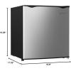 imageEUHOMY 17 CuFt Mini Fridge with Freezer Reversible Single Door Compact Refrigerator Adjustable Thermostat Energy Saving Mini Fridge for Bedroom Office Dorm BlackSilver