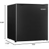 imageEUHOMY 17 CuFt Mini Fridge with Freezer Reversible Single Door Compact Refrigerator Adjustable Thermostat Energy Saving Mini Fridge for Bedroom Office Dorm BlackBlack