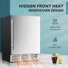imageEUHOMY 24 Inch Beverage Refrigerator Builtin and Freestanding Beverage Cooler 180 Can Under Counter Beverage Fridge with Stainless Steel Door Outdoor Refrigerator for Soda Beer Wine24 Stainless Steel Refrigerator