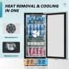 imageEUHOMY 24 Inch Beverage Refrigerator Builtin and Freestanding Beverage Cooler 180 Can Under Counter Beverage Fridge with Stainless Steel Door Outdoor Refrigerator for Soda Beer Wine15 Stainless Steel Refrigerator