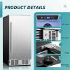 imageEUHOMY 24 Inch Beverage Refrigerator Builtin and Freestanding Beverage Cooler 180 Can Under Counter Beverage Fridge with Stainless Steel Door Outdoor Refrigerator for Soda Beer Wine15 Stainless Steel Refrigerator