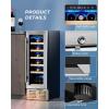 imageEUHOMY 24 Inch Wine Cooler Refrigerator 54 BottlDual Zone Builtin or Freestanding Wine Fridge with Glass Door Wine Refrigerator for Home Bar Kitchen12 Single Zone Wine Cooler