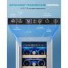 imageEUHOMY 24 Inch Wine Cooler Refrigerator 54 BottlDual Zone Builtin or Freestanding Wine Fridge with Glass Door Wine Refrigerator for Home Bar Kitchen12 Single Zone Wine Cooler