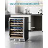 imageEUHOMY 24 Inch Wine Cooler Refrigerator 54 BottlDual Zone Builtin or Freestanding Wine Fridge with Glass Door Wine Refrigerator for Home Bar Kitchen24 Dual Zone Wine Cooler