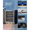 imageEUHOMY 24 Inch Wine Cooler Refrigerator 54 BottlDual Zone Builtin or Freestanding Wine Fridge with Glass Door Wine Refrigerator for Home Bar Kitchen24 Dual Zone Wine Cooler