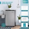 imageEUHOMY 32 CuFt Mini Fridge with Freezer Single Door Compact Refrigerator Energy Saving Mini Refrigerator Adjustable Thermostat Mini fridge for Bedroom Dorm Office SilverSilver