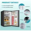 imageEUHOMY 32 CuFt Mini Fridge with Freezer Single Door Compact Refrigerator Energy Saving Mini Refrigerator Adjustable Thermostat Mini fridge for Bedroom Dorm Office SilverBlack