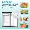 imageEUHOMY 32 CuFt Mini Fridge with Freezer Single Door Compact Refrigerator Energy Saving Mini Refrigerator Adjustable Thermostat Mini fridge for Bedroom Dorm Office SilverBlack