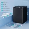 imageEUHOMY 32 CuFt Mini Fridge with Freezer Single Door Compact Refrigerator Energy Saving Mini Refrigerator Adjustable Thermostat Mini fridge for Bedroom Dorm Office SilverBlack