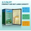 imageEUHOMY 32 CuFt Mini Fridge with Freezer Single Door Compact Refrigerator Energy Saving Mini Refrigerator Adjustable Thermostat Mini fridge for Bedroom Dorm Office SilverBlack