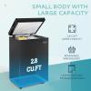 imageEUHOMY 35 CuFt Chest Freezer with Removable Basket Small Deep Freezer Adjustable 7 Thermostat Quiet Mini Freezer FreeStanding Top Door Energy Saving for ApartmentGarageBasementDormHomeBlack28 CUFT