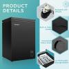 imageEUHOMY 35 CuFt Chest Freezer with Removable Basket Small Deep Freezer Adjustable 7 Thermostat Quiet Mini Freezer FreeStanding Top Door Energy Saving for ApartmentGarageBasementDormHomeBlack35 CUFTWith Wheels