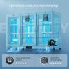 imageEUHOMY Back Bar Cooler With 2 Glass Swing Doors Under Counter Back Bar Refrigerator with LED Lighting 74 CuFt Counter Height Refrigerator for Beer Soda Drinks Wine Black3 Door Back Bar Cooler