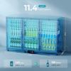 imageEUHOMY Back Bar Cooler With 2 Glass Swing Doors Under Counter Back Bar Refrigerator with LED Lighting 74 CuFt Counter Height Refrigerator for Beer Soda Drinks Wine Black3 Door Back Bar Cooler