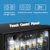imageEUHOMY Back Bar Cooler With 2 Glass Swing Doors Under Counter Back Bar Refrigerator with LED Lighting 74 CuFt Counter Height Refrigerator for Beer Soda Drinks Wine Black32 CUFT Beverage Refrigerator