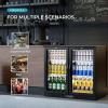 imageEUHOMY Back Bar Cooler With 2 Glass Swing Doors Under Counter Back Bar Refrigerator with LED Lighting 74 CuFt Counter Height Refrigerator for Beer Soda Drinks Wine Black2 Door Back Bar Cooler