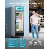 imageEUHOMY Back Bar Cooler With 2 Glass Swing Doors Under Counter Back Bar Refrigerator with LED Lighting 74 CuFt Counter Height Refrigerator for Beer Soda Drinks Wine Black9 CUFT Commercial Refrigerator