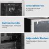 imageEUHOMY Back Bar Cooler With 2 Glass Swing Doors Under Counter Back Bar Refrigerator with LED Lighting 74 CuFt Counter Height Refrigerator for Beer Soda Drinks Wine Black32 CUFT Beverage Refrigerator