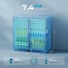 imageEUHOMY Back Bar Cooler With 2 Glass Swing Doors Under Counter Back Bar Refrigerator with LED Lighting 74 CuFt Counter Height Refrigerator for Beer Soda Drinks Wine Black2 Door Back Bar Cooler