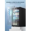 imageEUHOMY Beverage Refrigerator and Cooler 128 Can Mini fridge with Glass Door Small Refrigerator with Adjustable Shelves for Soda Beer or Wine HomeBarOffice BlackBlack