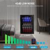 imageEUHOMY Beverage Refrigerator and Cooler 128 Can Mini fridge with Glass Door Small Refrigerator with Adjustable Shelves for Soda Beer or Wine HomeBarOffice BlackBlack
