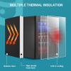 imageEUHOMY Beverage Refrigerator and Cooler 128 Can Mini fridge with Glass Door Small Refrigerator with Adjustable Shelves for Soda Beer or Wine HomeBarOffice BlackBlack