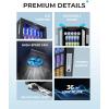 imageEUHOMY Beverage Refrigerator and Cooler 128 Can Mini fridge with Glass Door Small Refrigerator with Adjustable Shelves for Soda Beer or Wine HomeBarOffice BlackBlack