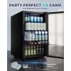 imageEUHOMY Beverage Refrigerator and Cooler 128 Can Mini fridge with Glass Door Small Refrigerator with Adjustable Shelves for Soda Beer or Wine HomeBarOffice BlackSilver