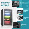 imageEUHOMY Beverage Refrigerator and Cooler 128 Can Mini fridge with Glass Door Small Refrigerator with Adjustable Shelves for Soda Beer or Wine HomeBarOffice BlackSilver