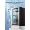 imageEUHOMY Beverage Refrigerator and Cooler 128 Can Mini fridge with Glass Door Small Refrigerator with Adjustable Shelves for Soda Beer or Wine HomeBarOffice BlackSilver