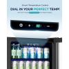 imageEUHOMY Beverage Refrigerator and Cooler 128 Can Mini fridge with Glass Door Small Refrigerator with Adjustable Shelves for Soda Beer or Wine HomeBarOffice BlackBlack