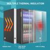 imageEUHOMY Beverage Refrigerator and Cooler 128 Can Mini fridge with Glass Door Small Refrigerator with Adjustable Shelves for Soda Beer or Wine HomeBarOffice BlackBlack