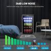 imageEUHOMY Beverage Refrigerator and Cooler 128 Can Mini fridge with Glass Door Small Refrigerator with Adjustable Shelves for Soda Beer or Wine HomeBarOffice BlackBlack