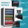 imageEUHOMY Beverage Refrigerator and Cooler 128 Can Mini fridge with Glass Door Small Refrigerator with Adjustable Shelves for Soda Beer or Wine HomeBarOffice BlackSilver
