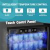 imageEUHOMY Beverage Refrigerator and Cooler 128 Can Mini fridge with Glass Door Small Refrigerator with Adjustable Shelves for Soda Beer or Wine HomeBarOffice BlackSilver
