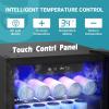 imageEUHOMY Beverage Refrigerator and Cooler 128 Can Mini fridge with Glass Door Small Refrigerator with Adjustable Shelves for Soda Beer or Wine HomeBarOffice BlackSilver