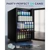 imageEUHOMY Beverage Refrigerator and Cooler 128 Can Mini fridge with Glass Door Small Refrigerator with Adjustable Shelves for Soda Beer or Wine HomeBarOffice BlackBlack