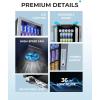 imageEUHOMY Beverage Refrigerator and Cooler 128 Can Mini fridge with Glass Door Small Refrigerator with Adjustable Shelves for Soda Beer or Wine HomeBarOffice BlackSilver