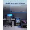 imageEUHOMY Beverage Refrigerator and Cooler 128 Can Mini fridge with Glass Door Small Refrigerator with Adjustable Shelves for Soda Beer or Wine HomeBarOffice BlackBlack
