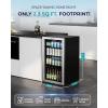 imageEUHOMY Beverage Refrigerator and Cooler 128 Can Mini fridge with Glass Door Small Refrigerator with Adjustable Shelves for Soda Beer or Wine HomeBarOffice BlackSilver