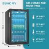 imageEUHOMY Beverage Refrigerator and Cooler 128 Can Mini fridge with Glass Door Small Refrigerator with Adjustable Shelves for Soda Beer or Wine HomeBarOffice BlackBlack