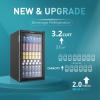 imageEUHOMY Beverage Refrigerator and Cooler 128 Can Mini fridge with Glass Door Small Refrigerator with Adjustable Shelves for Soda Beer or Wine HomeBarOffice BlackBlack