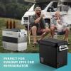 imageEUHOMY CF55 Insulated Protective Cover 59 Quart Car Refrigerator Insulated Transit Bag 12 Volt Portable Refrigerator Cover 59QT Car Fridge Freezer BlackRefrigerator